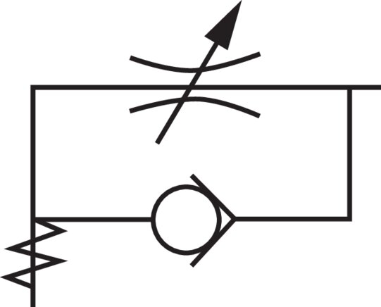 Schematický symbol: Zpetný ventil škrticí klapky (regulace odpadního vzduchu - B)