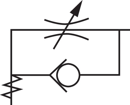 Schematický symbol: Zpetný ventil škrticí klapky (regulace prívodního vzduchu - A)